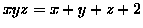 $xyz=x+y+z+2$