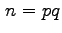 $ \phantom{,}\! n = pq$